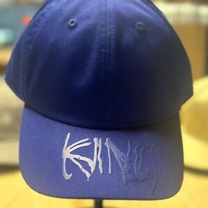 Navy Blue Baseball Cap with Curved Brim and Embroidered Front